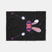 Skiing Rabbit Ski Poles Ski Goggles Easter Bunny  Fleece Deken (Voorkant (Horizontaal))