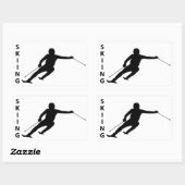 Skiing Rechthoekige Sticker (Vel)