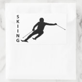 Skiing Rechthoekige Sticker (Tas)