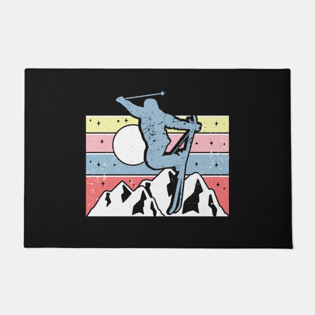 Skiing Retro Deurmat (Voorkant)