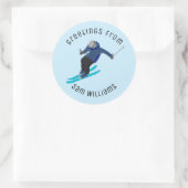 Skiing Ronde Sticker (Tas)