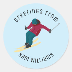 Skiing Ronde Sticker