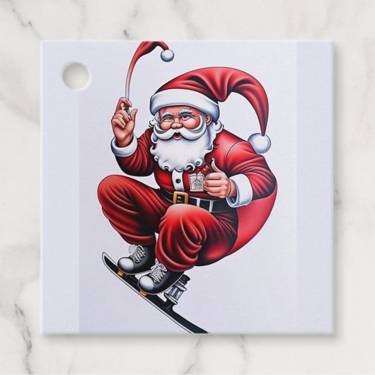 Skiing Santa Claus Bedankjes Labels