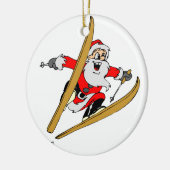 Skiing Santa Claus Keramisch Ornament (Links)