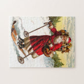 Skiing Santa Claus Legpuzzel (Horizontaal)
