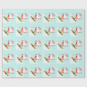 Skiing Santa Skier Gift Cadeaupapier (Vlak)