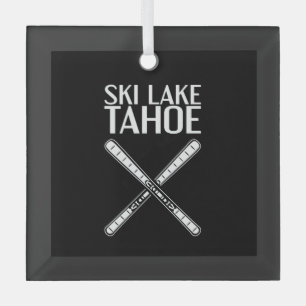 Skiing - Ski Lake Tahoe Glas Ornament