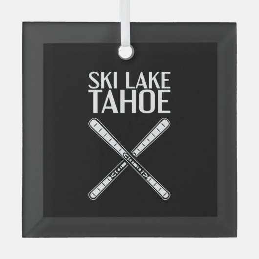 Skiing - Ski Lake Tahoe Glas Ornament (Voorkant)