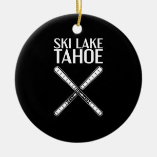 Skiing - Ski Lake Tahoe Keramisch Ornament