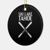Skiing - Ski Lake Tahoe Keramisch Ornament (Links)