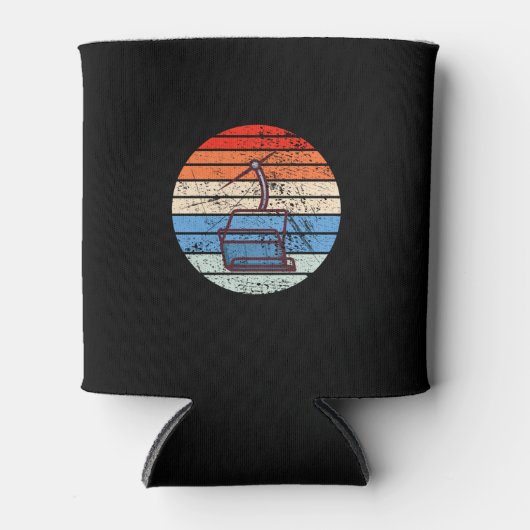 Skiing Ski Lift Retro Blikjeskoeler (Voorkant)