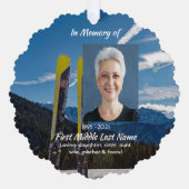 Skiing Skier Memorial Keepsake Ornament Kaart (Voorkant)