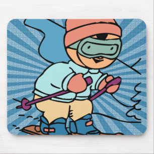 Skiing skiverliefing skiën grappig ski Muismat