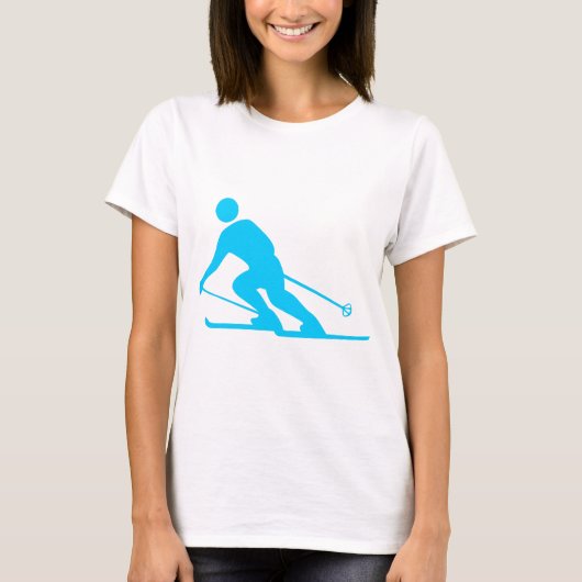 Skiing - Sky Blue T-shirt (Voorkant)