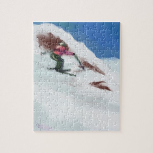 Skiing Snow Mountain Art Legpuzzel (Verticaal)