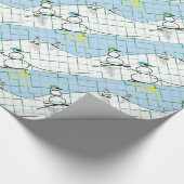 Skiing Snow People Cadeaupapier (Hoek)