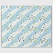 Skiing Snow People Cadeaupapier (Vlak)