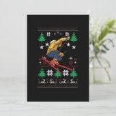 Skiing Ugly Kerstmis Kaart (Staand voorkant)