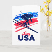 Skiing Usa Support The Team Shirt Usa Flag Skiing Kaart (Gele Bloem)