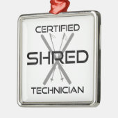 Skiing van gecertificeerde technici metalen ornament (Links)
