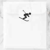 Skiing Vierkante Sticker (Tas)