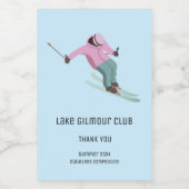 Skiing Wijn Etiket (Enkel label)