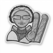 Skiing winter sticker (Voorkant)