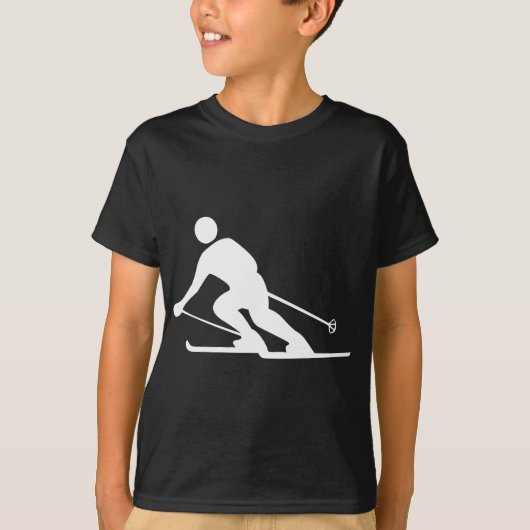 Skiing - Wit T-shirt (Voorkant)