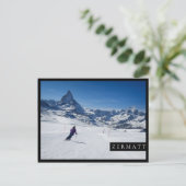 Skiing with Mt Matterhorn in Zermatt, Zwitserland Briefkaart (Staand voorkant)