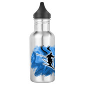 Skiing with Skier Silhouette personalize Waterfles (Links)