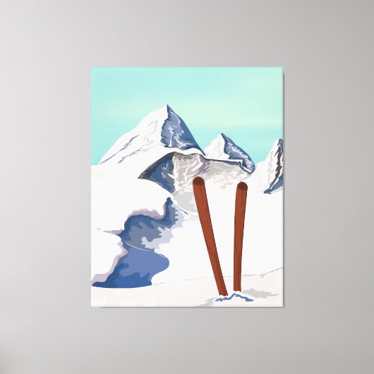 Skiingbergen Canvas Afdruk (Voorkant)