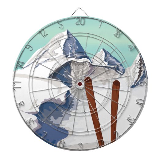 Skiingbergen Dartbord (Voorkant)