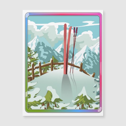 Skilandschap cartoon (Voorkant)