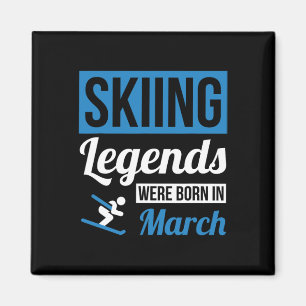 Skilegendes werden geboren in maart - verjaardagsc magneet