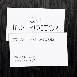 Skilessen Professionele instructeur Simpel Visitekaartje