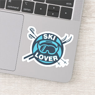 Skiliefhebber Wintersportskiërs Sticker