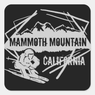 Skilifstickers van Mammoth Mountain California Vierkante Sticker