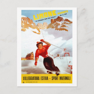  skilimone Piemonte Italiaanse reisposter Briefkaart