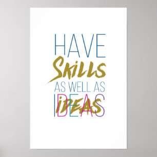 Skills Inspirerend Motivatie Typografie Poster