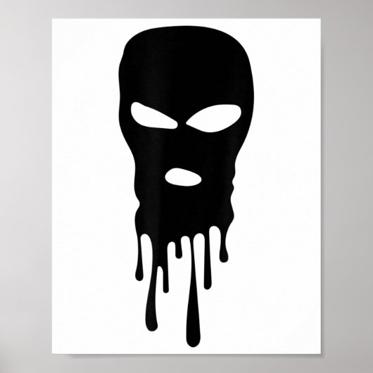 Skimasker Balaclava Bandit Mask Robber Mask Hip Ho Poster (Voorkant)