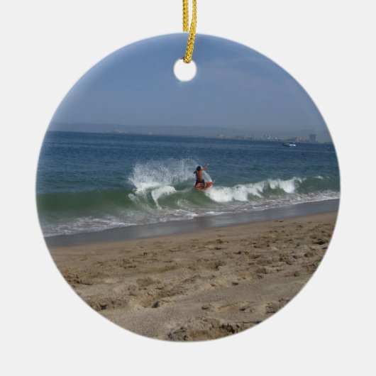 Skimboarder Succes Keramisch Ornament (Voorkant)
