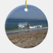 Skimboarder Succes Keramisch Ornament (Achterkant)