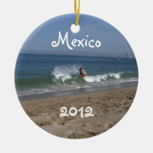Skimboarder Succes; Mexico Souvenir Keramisch Ornament