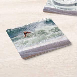 Skimboarding door Shirley Taylor Vierkante Kartonnen Onderzetter