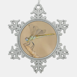 Skimmer Libel Insect Vrouwtje (CC BY 4.0) Sneeuwvl Tin Sneeuwvlok Ornament