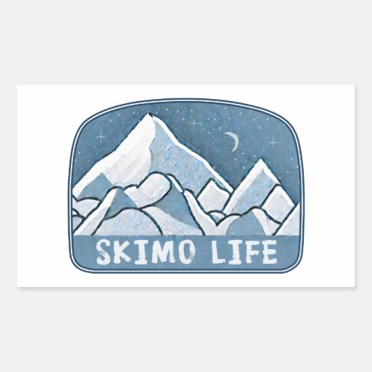 Skimo Life Rechthoekige Sticker (Voorkant)