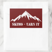 Skimo, verdien het rechthoekige sticker (Tas)