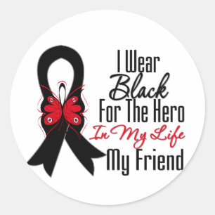 Skin Cancer Ribbon Hero My Friend Ronde Sticker