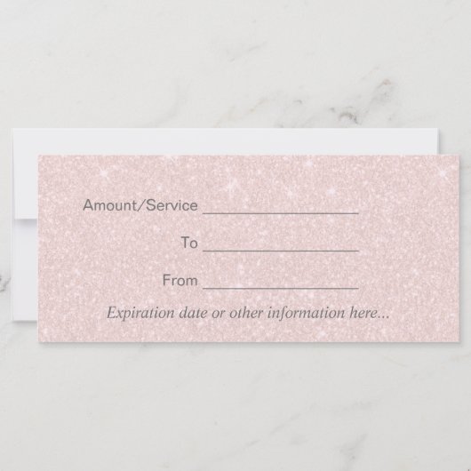 Skincare Esthetician Gift Certificates Blush Pink (Achterkant)