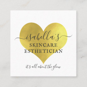 Skincare Esthetician Make-up Artist Gold Folie Wit Vierkante Visitekaartje